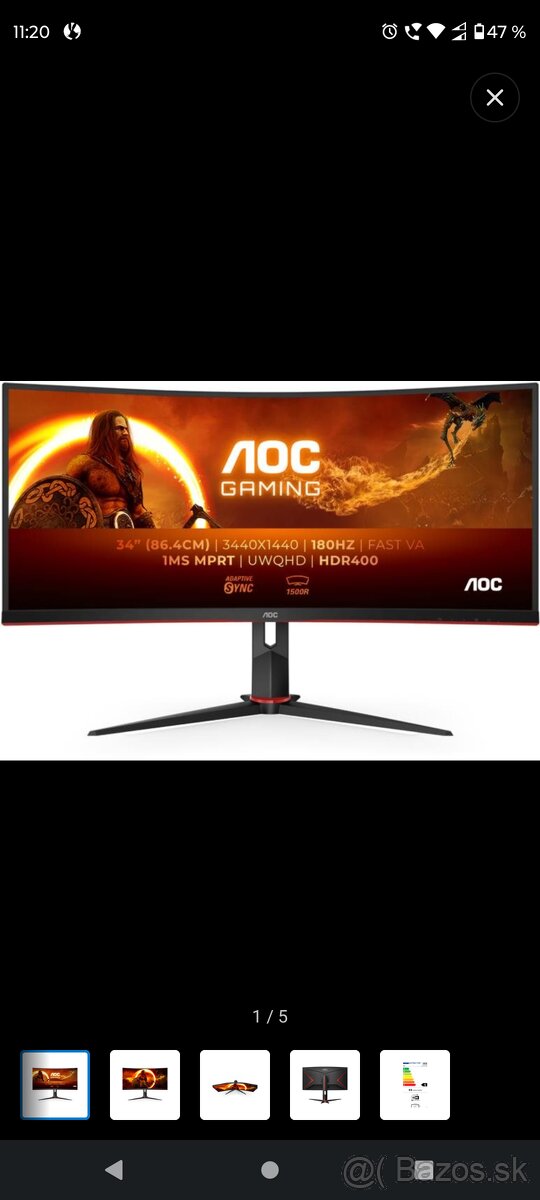 34" AOC CU34G2XP/BK