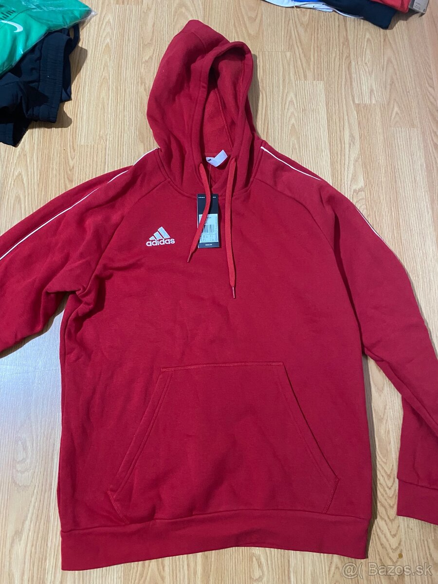 ADIDAS - pánska mikina s kapucňou CORE 18 (červená) CV3337 V