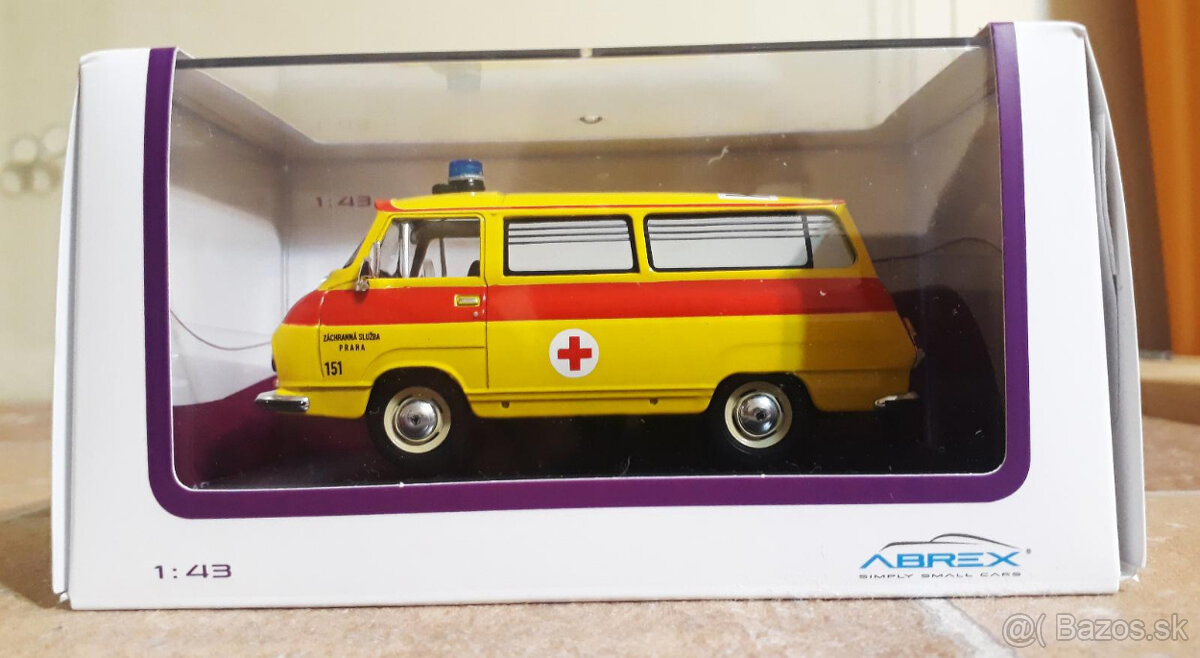 Abrex 1:43 Škoda 1203 Ambulance žlutá