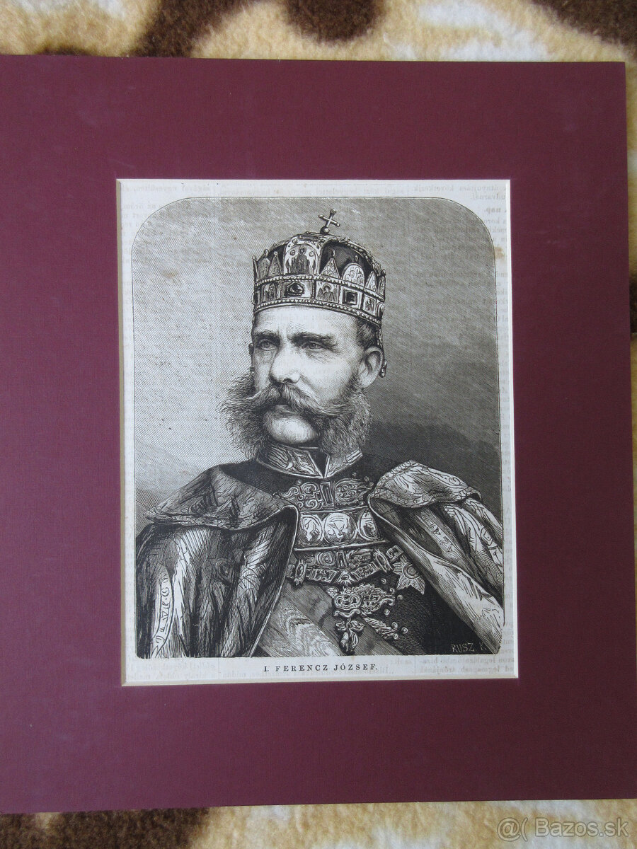 Rytina František Jozef I. r. cca 1867, drevorez, tlač