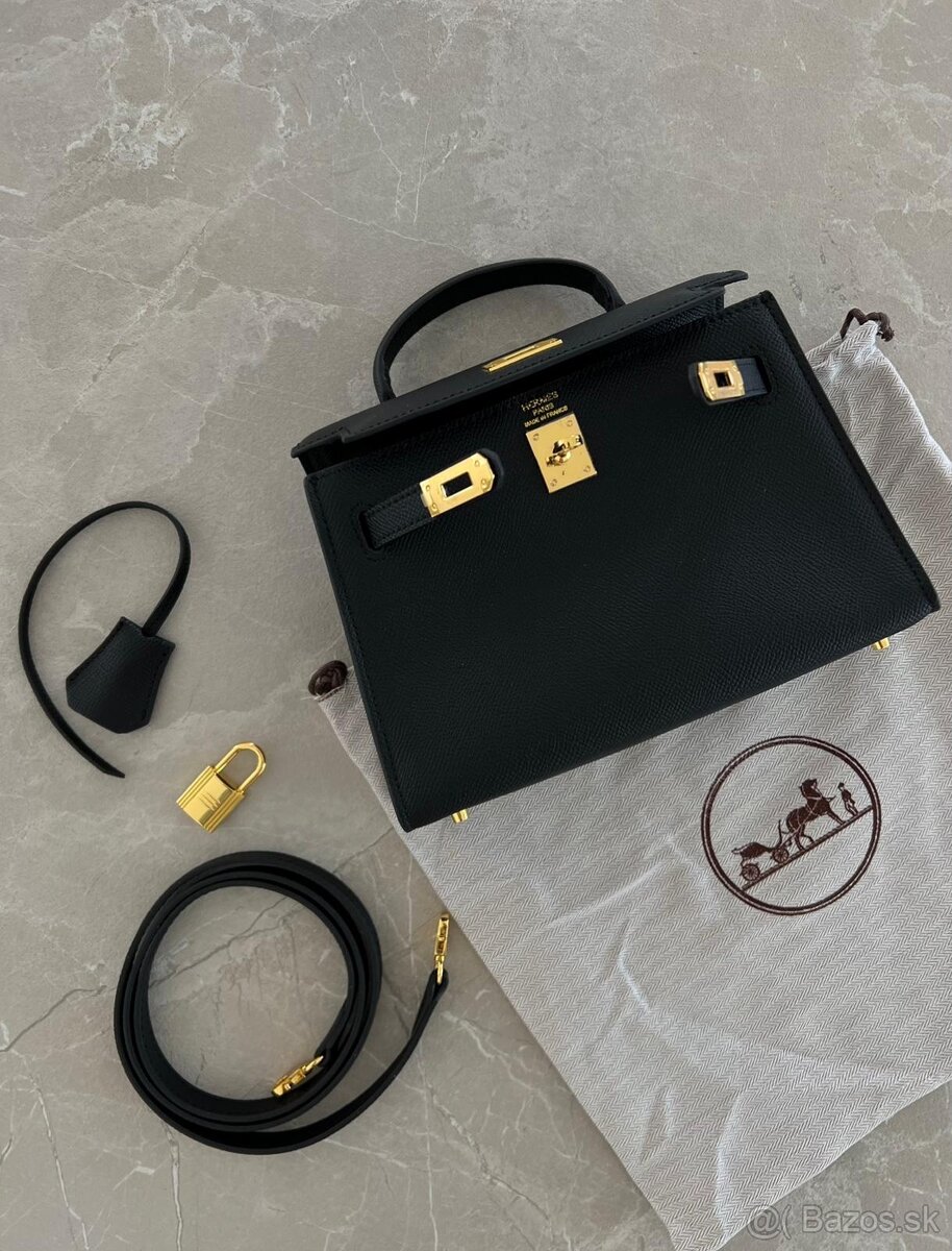 Hermes kelly mini čierna kabelka