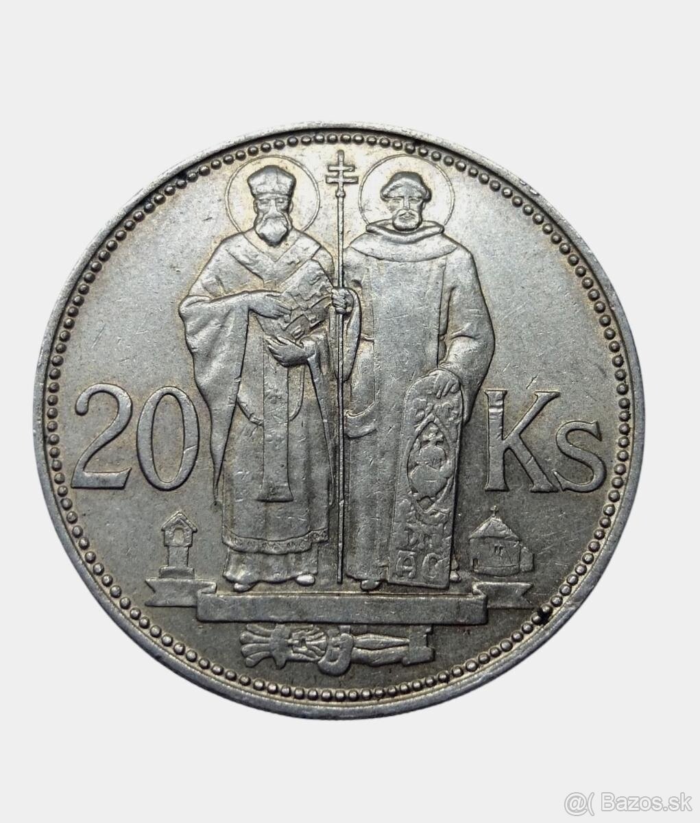 Vzácná 20 koruna 1941 Magnetická Slovenský Stát