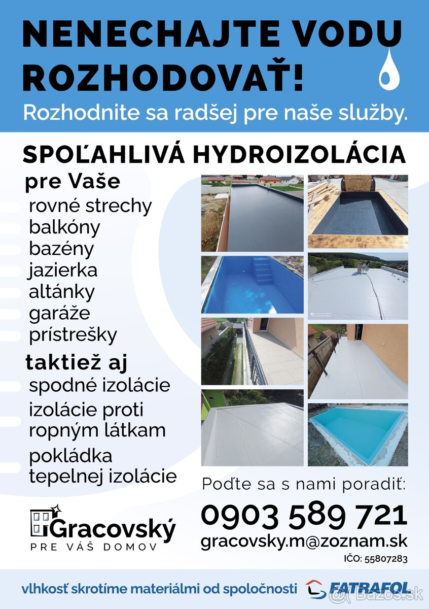 Hydroizolácie - rovná strecha