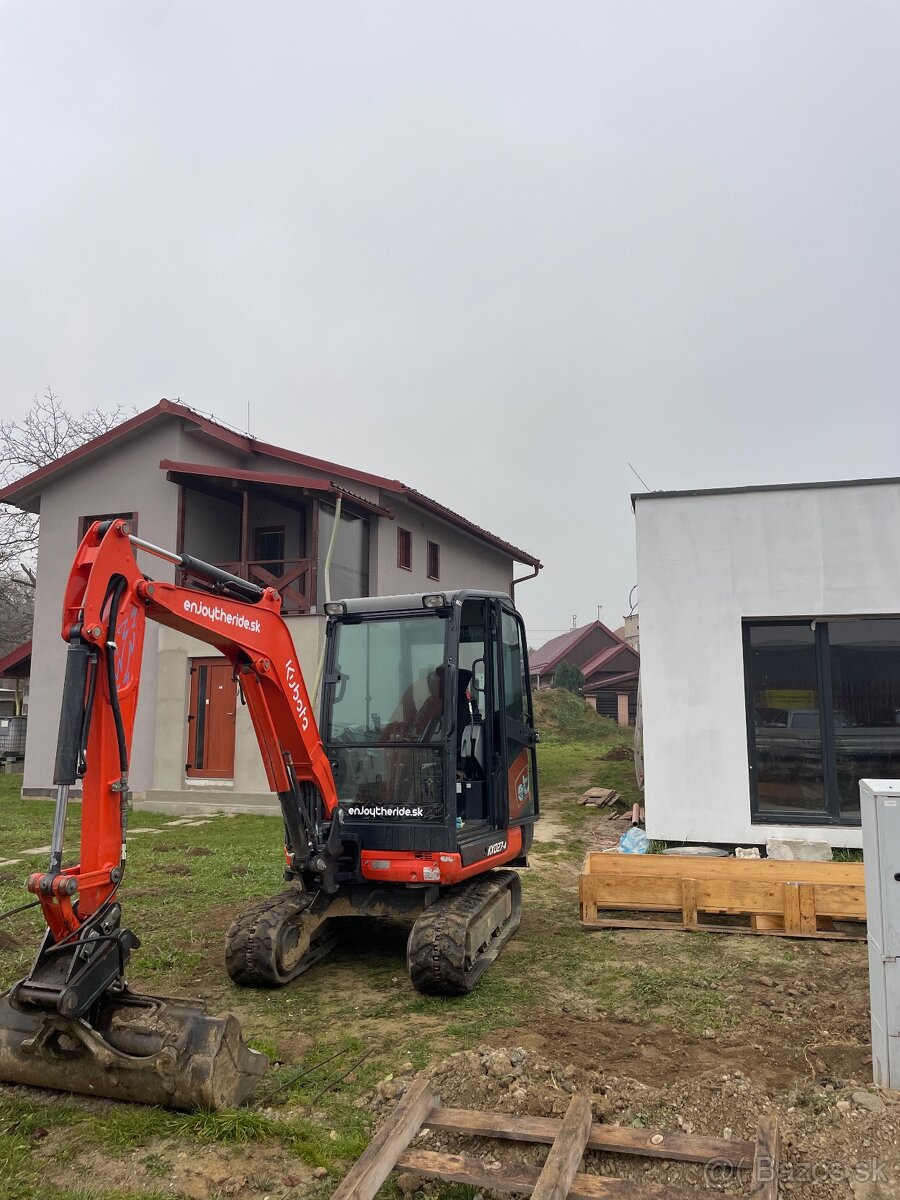 Minirýpadlo Kubota - zemné a výkopové práce Košice