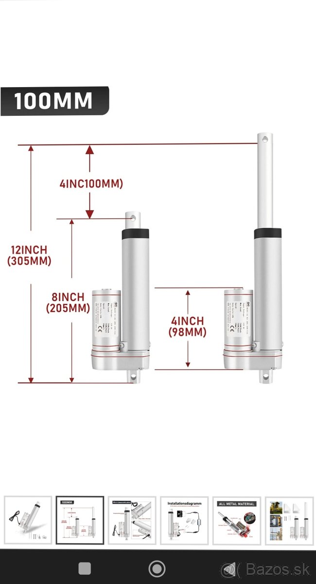 Nový nepoužity piest 12 - 24 volt 100mm