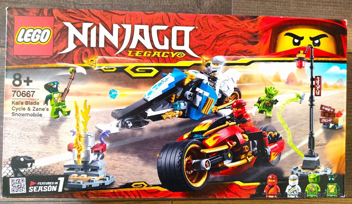 LEGO NINJAGO 70667 Kaiova ozbrojená motorka a Zanov snežný