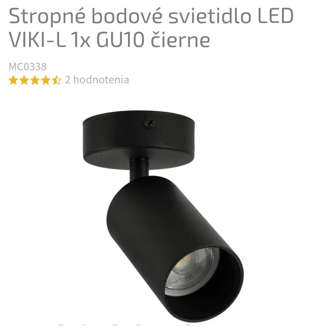 Bodove svietidlo GU10 čierne