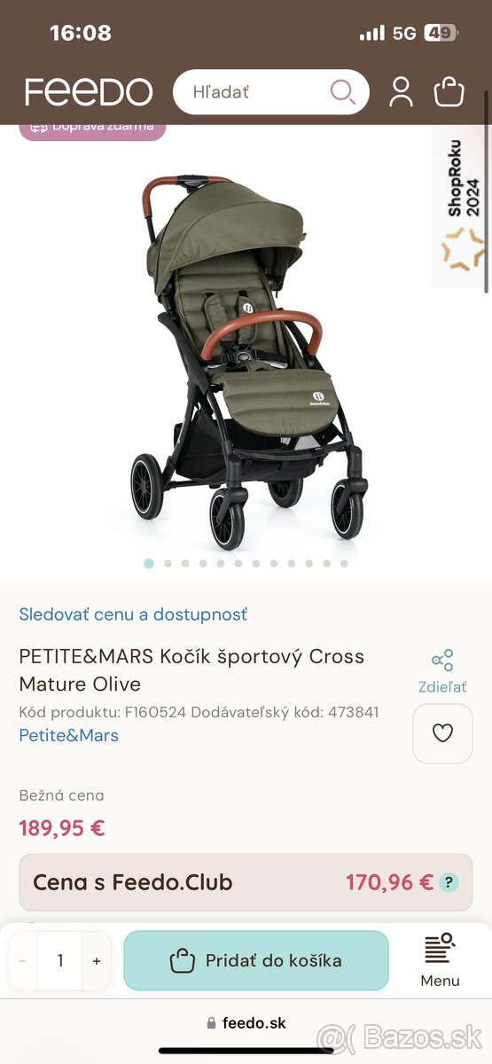 Sportovy kocik Petite&Mars Cross