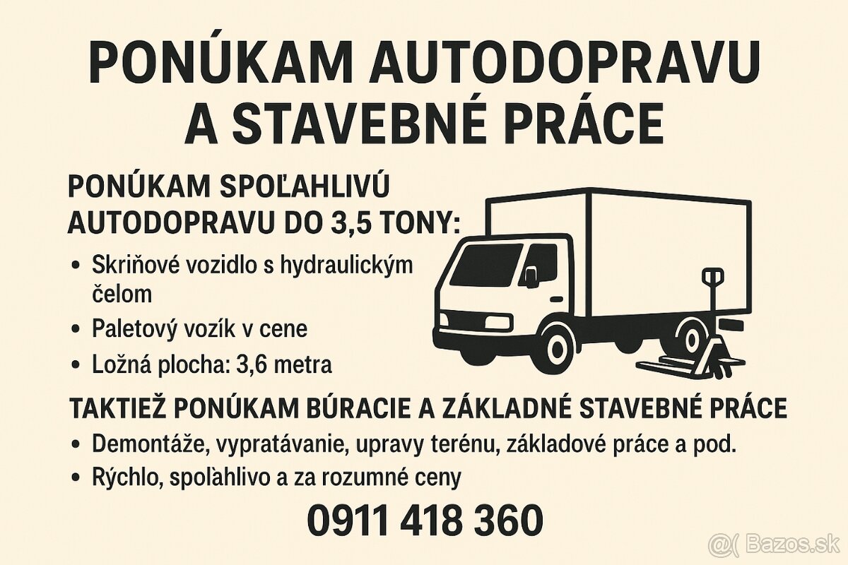 Autodoprava a stavebné práce