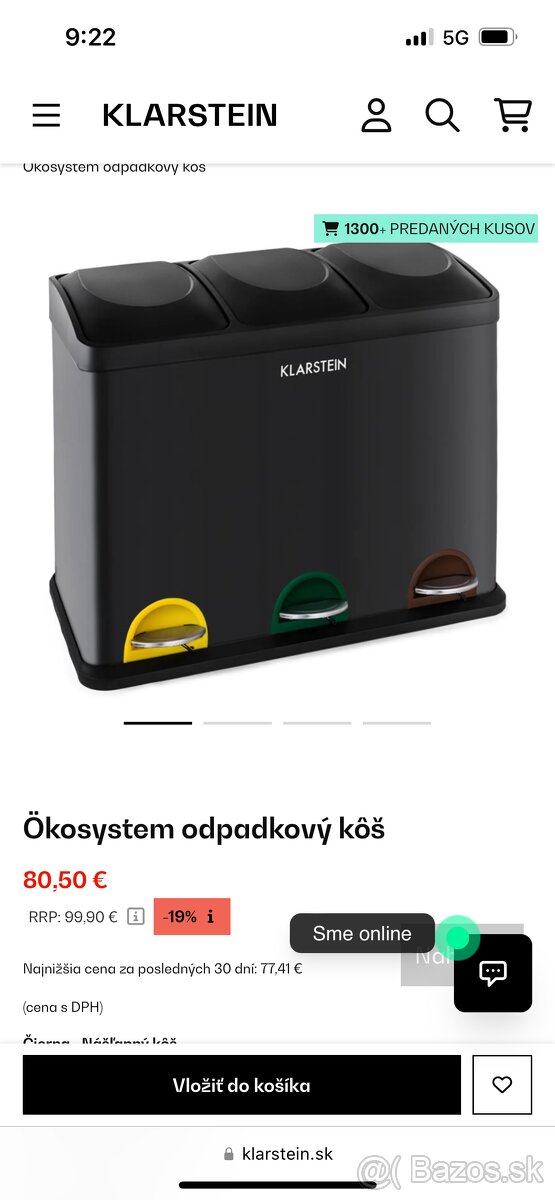 Kôš na separovaný odpad Klarstein