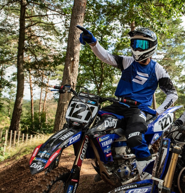 komplet shot pre enduro a motocross modrý