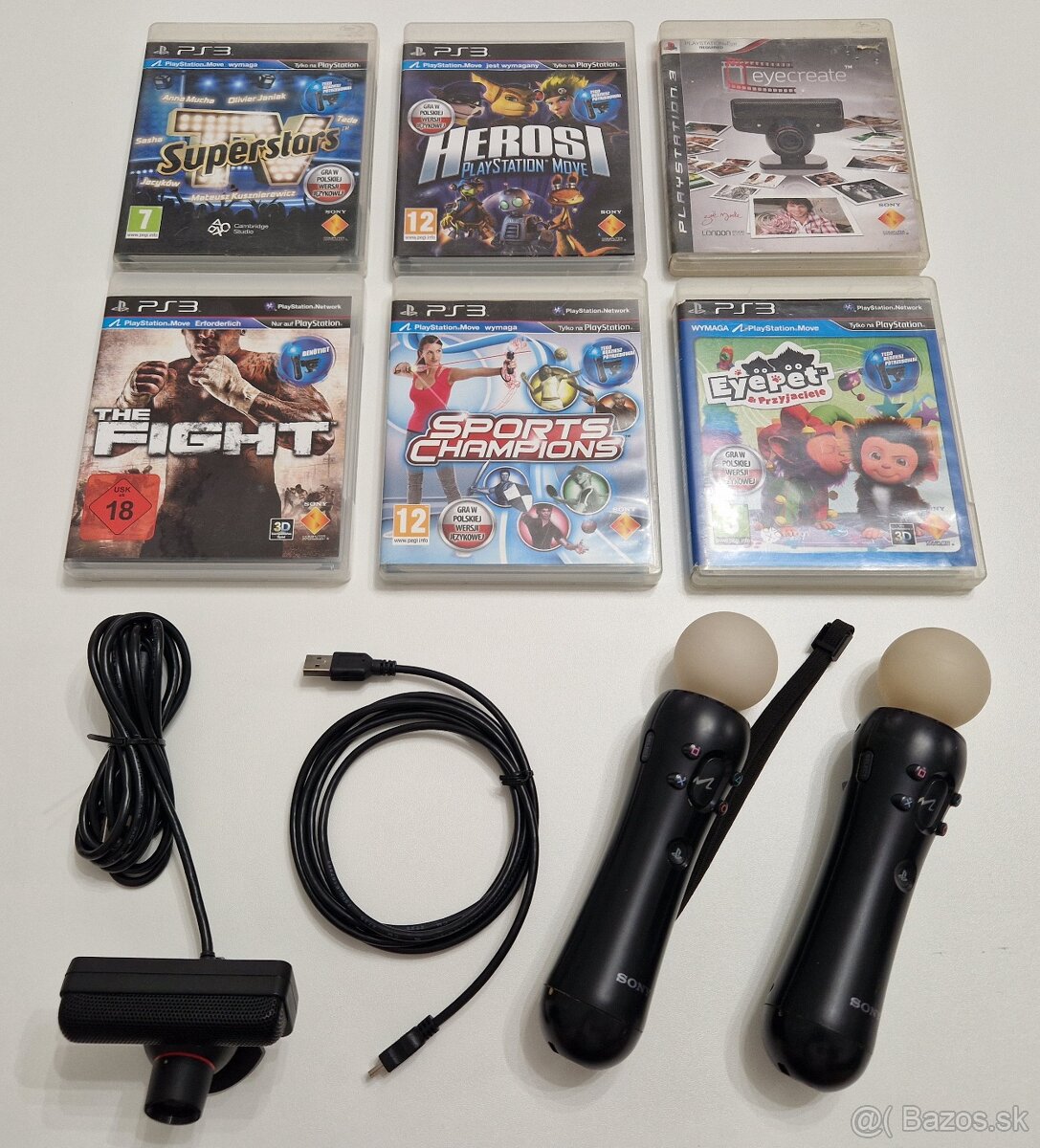 PlayStation 3 Move set č.2 - 2x pohybový ovládač+hry