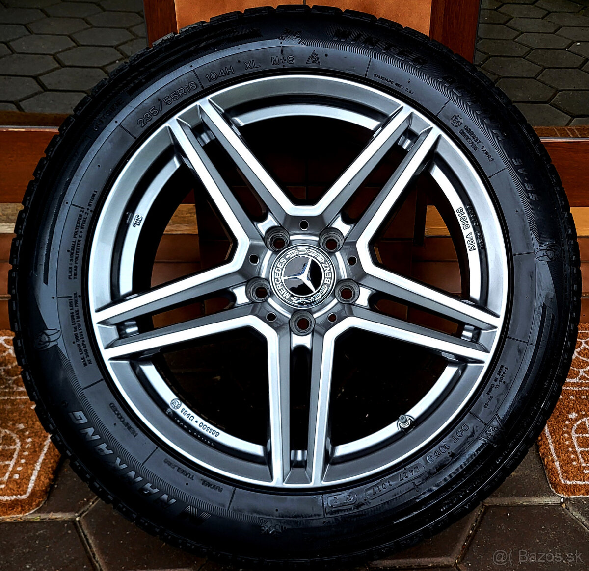 zimné alu R18 5x112, pneu 235/55, Mercedes GLA GLB GLK EQ S