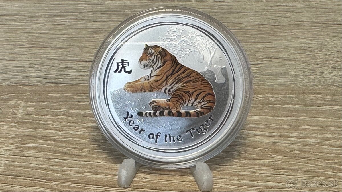 Lunárna séria II. 2010 tiger 1 oz farebná