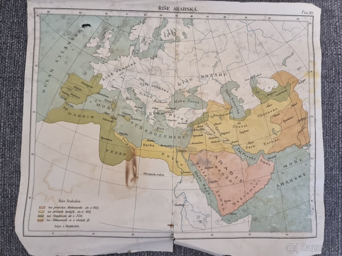 Mapa Rise arabska a Zeme rakouske