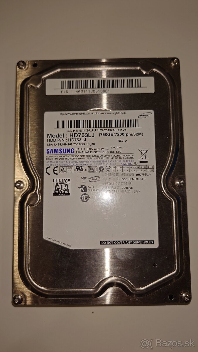 Samsung SpinPoint 750GB HDD