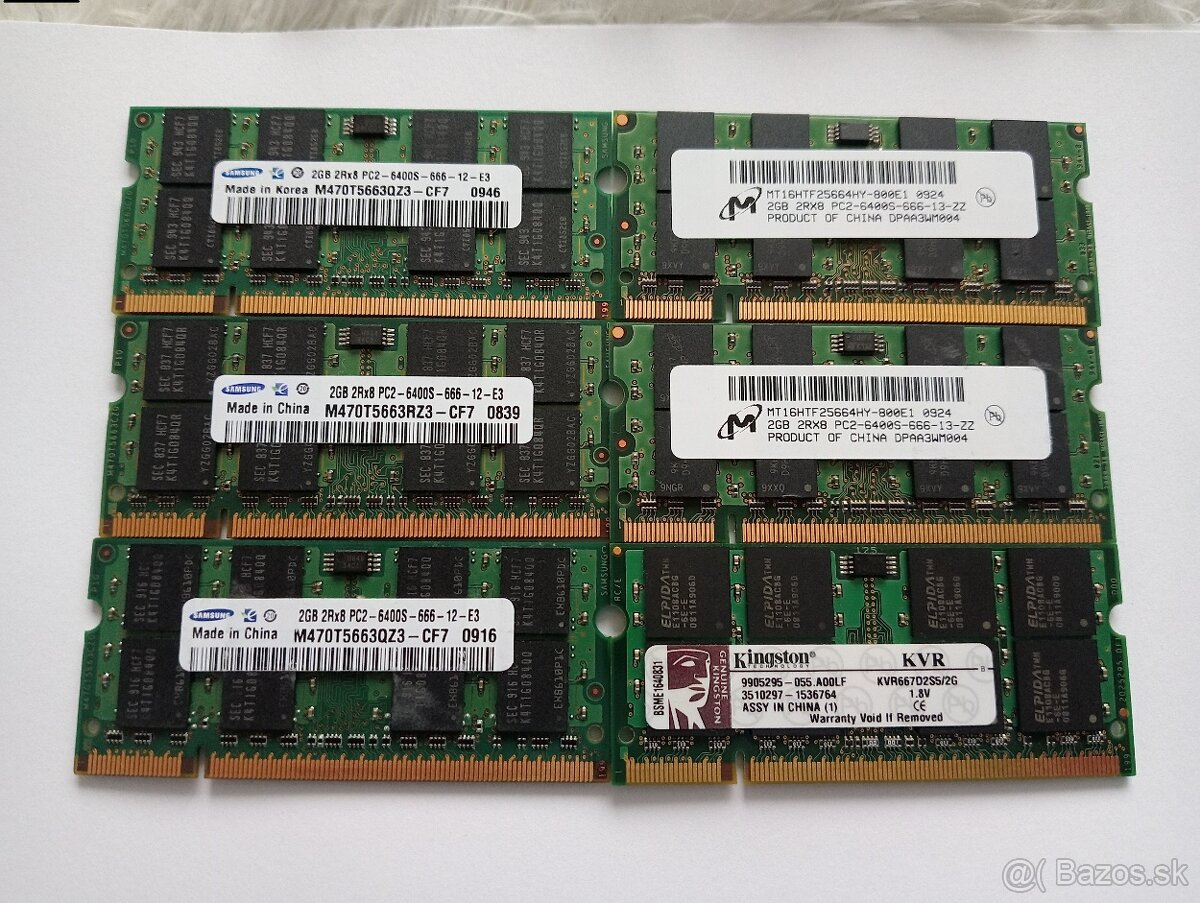 pamäte (ram) pre notebooky , 2gb DDR2