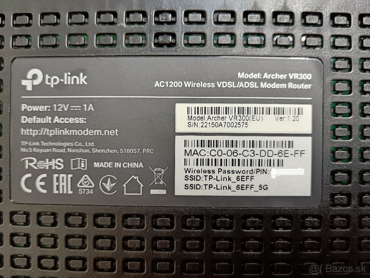 Predám wifi router TP- link Archer VR300