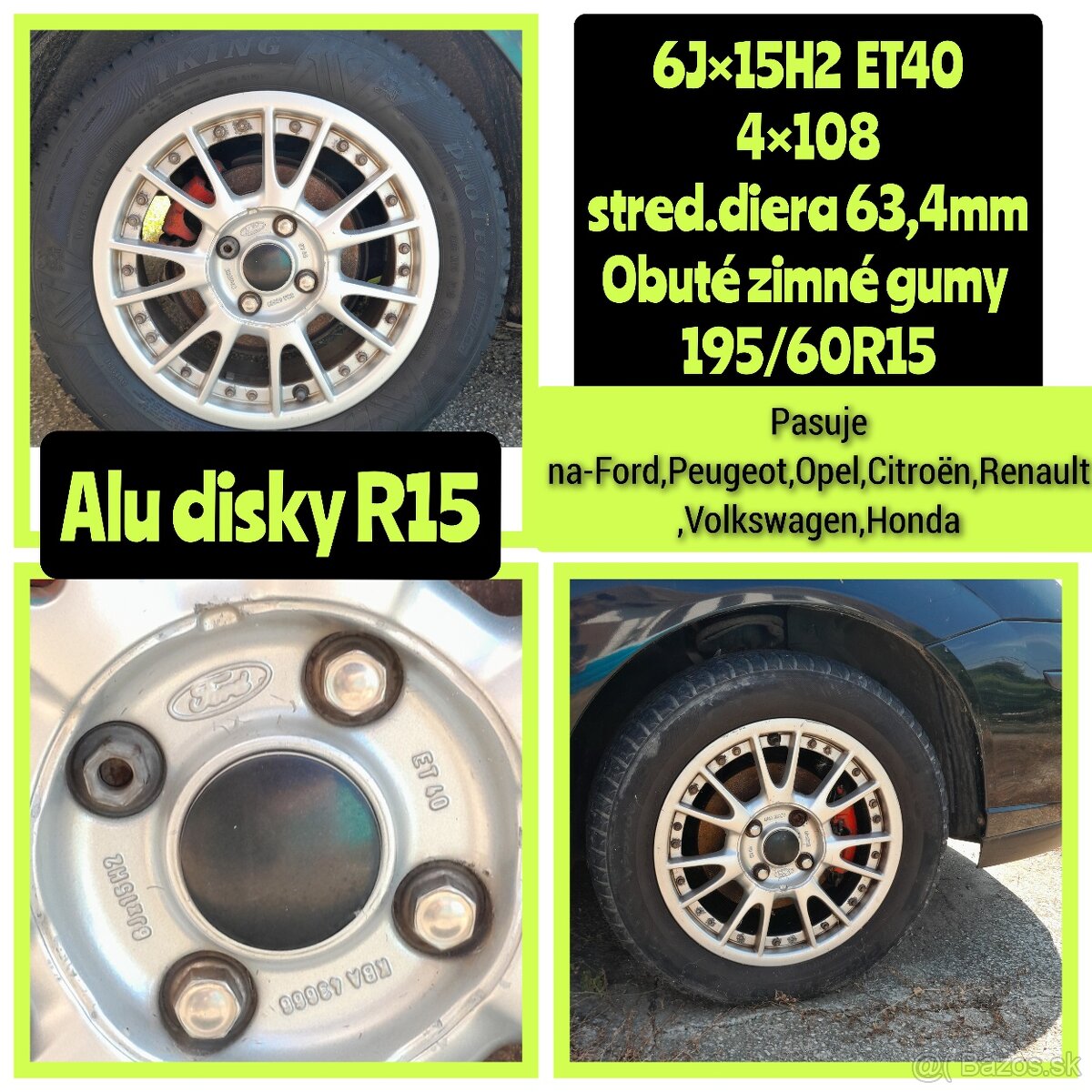 Alu disky R15 + zimné gumy