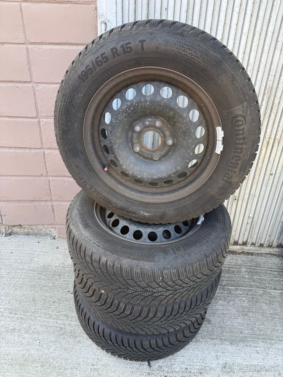 Zimne pneumatiky 195/65 R15 na diskoch 5x112