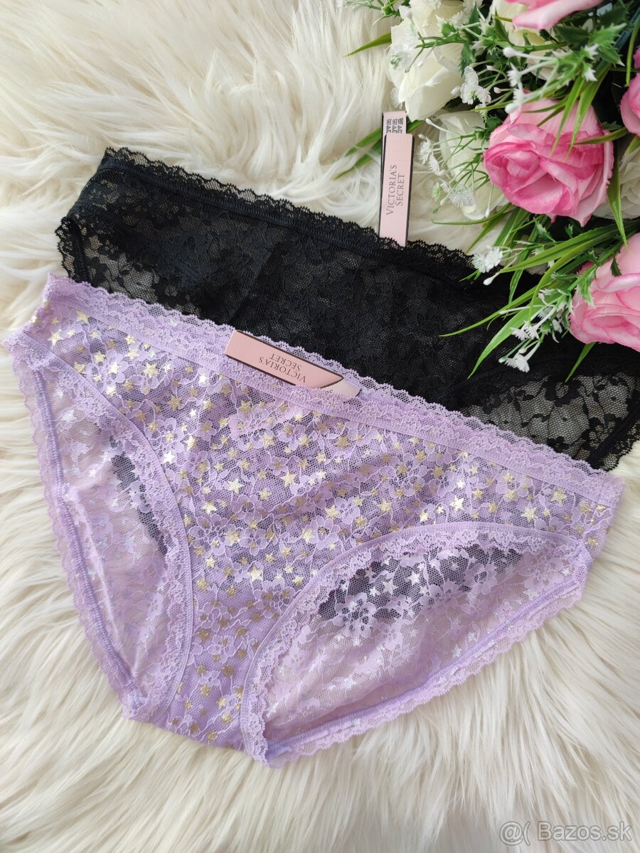 Set čierne fialkové bikini M Victorias Secret