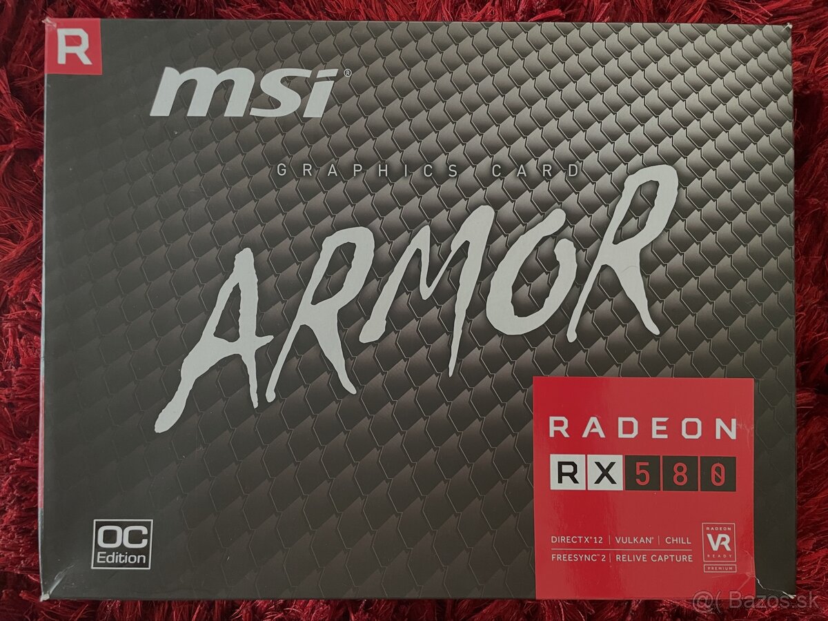 Predám grafickú kartu MSI Radeon RX 580 ARMOR 8GB OC