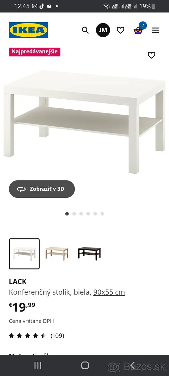 Konferenčný stolík Ikea