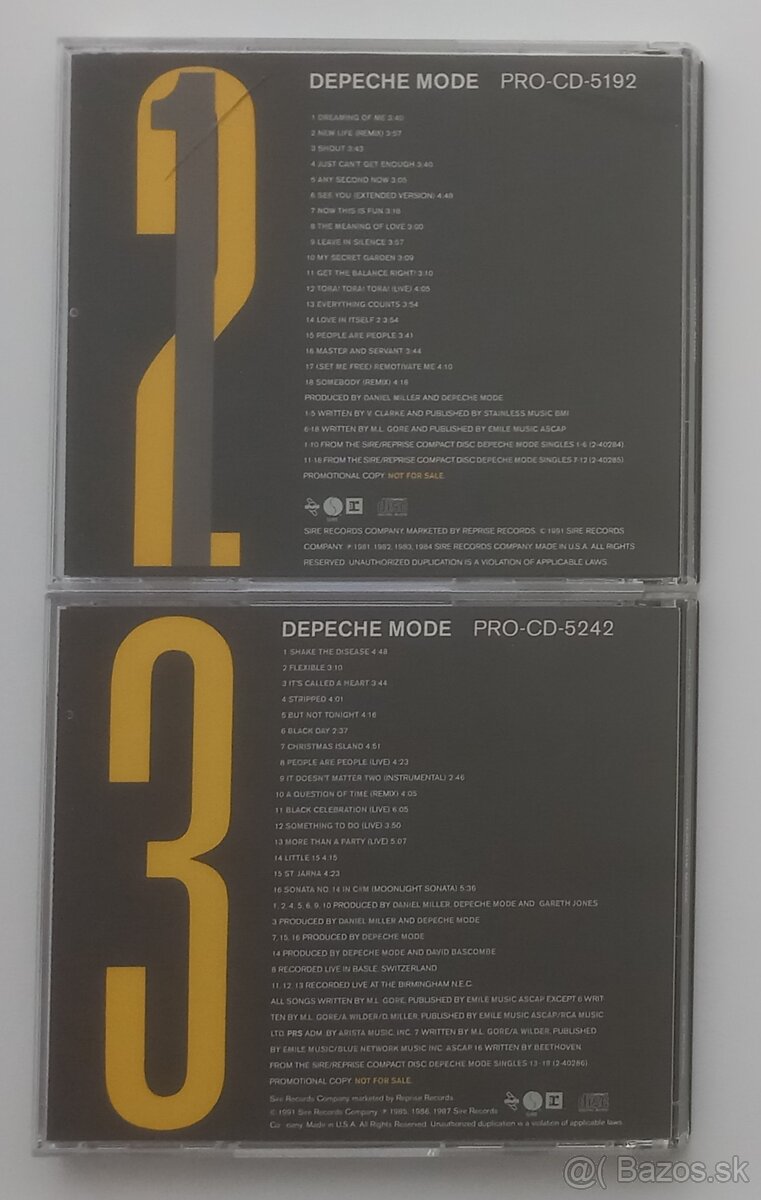 Depeche Mode 2 x US CD Promo Selections