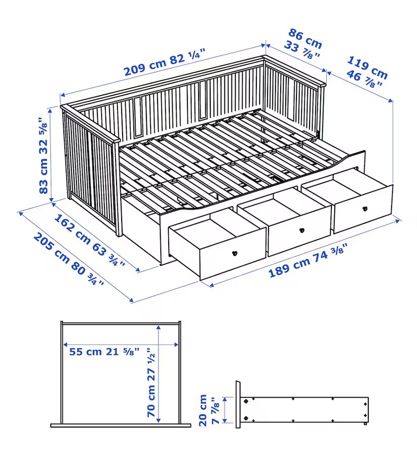 Hemnes rozkladacia postel