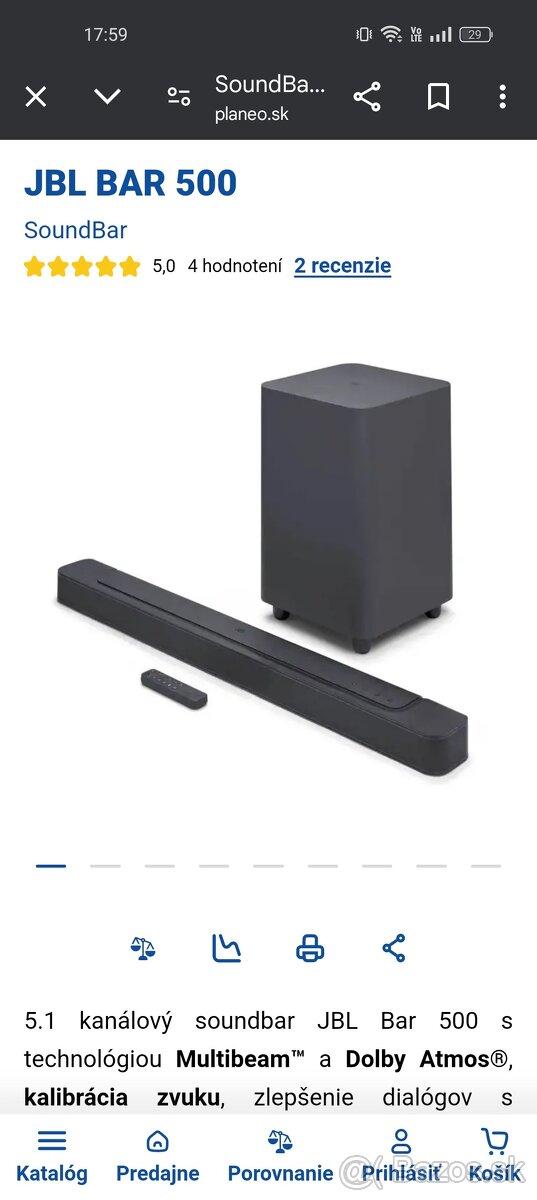 Predám prípadne vymením JBL soundbar 500