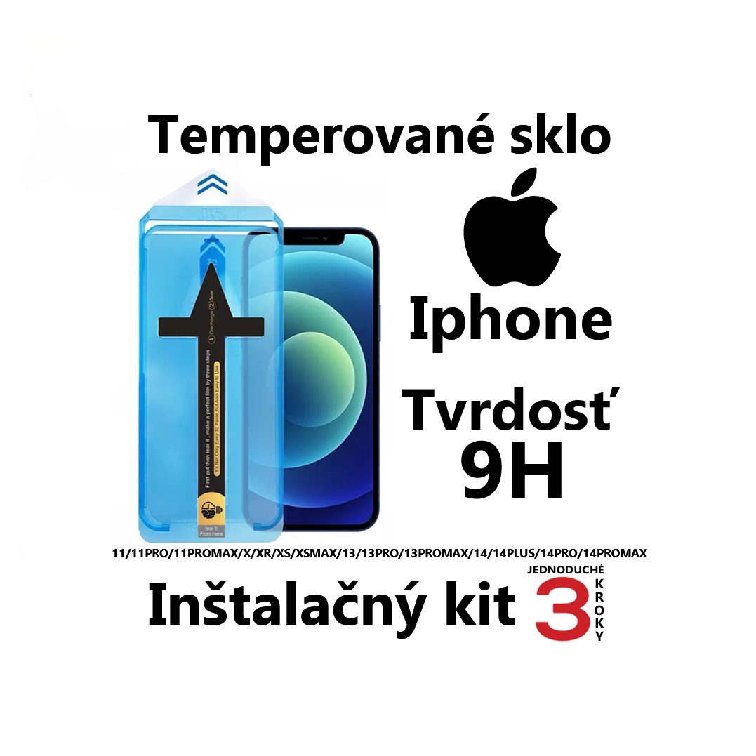 Temperované ochranné sklo (9H) na Iphone (Inštalačný kit)