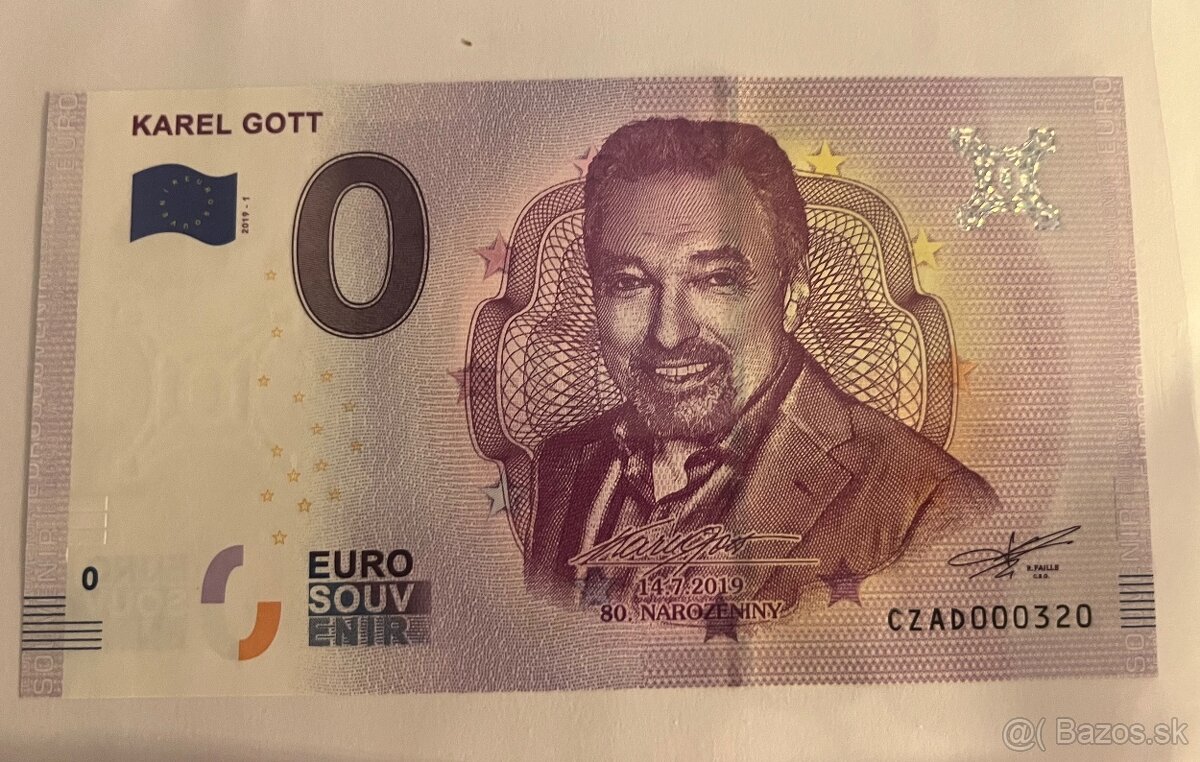 0€ bankovka Karel Gott