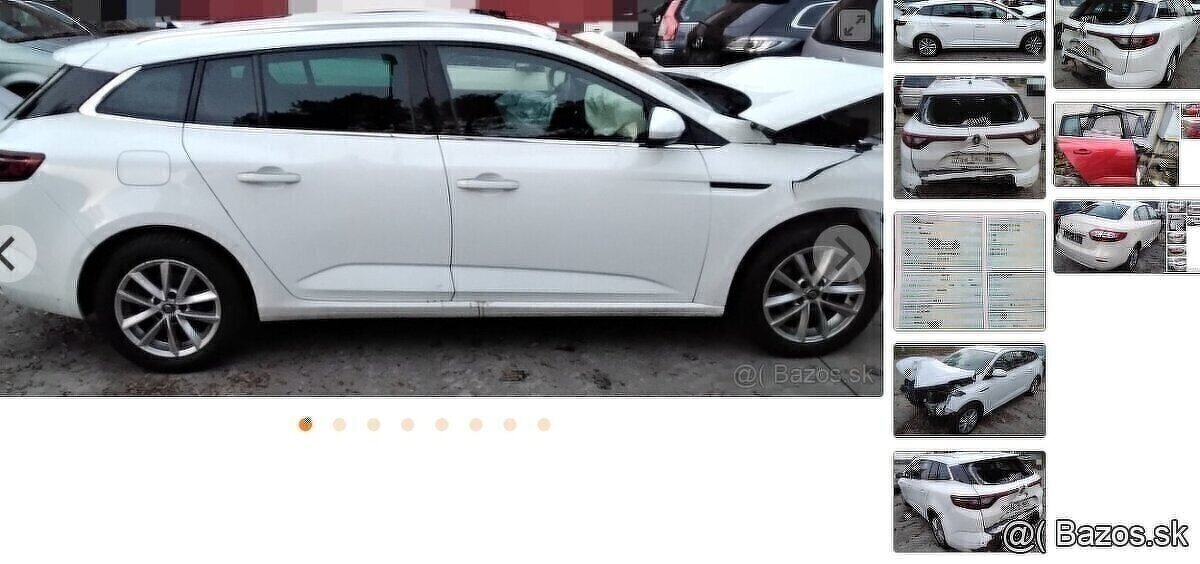 Renault Megane Grandtour 1.3 2018 predám DVERE, ZADNE SVETLA