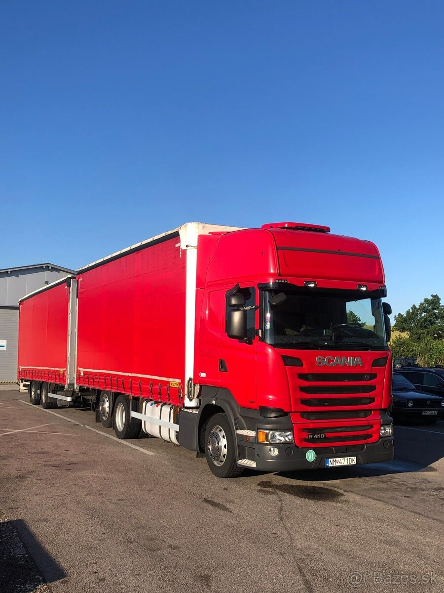 SCANIA R410 plachta EURO6 + tandem