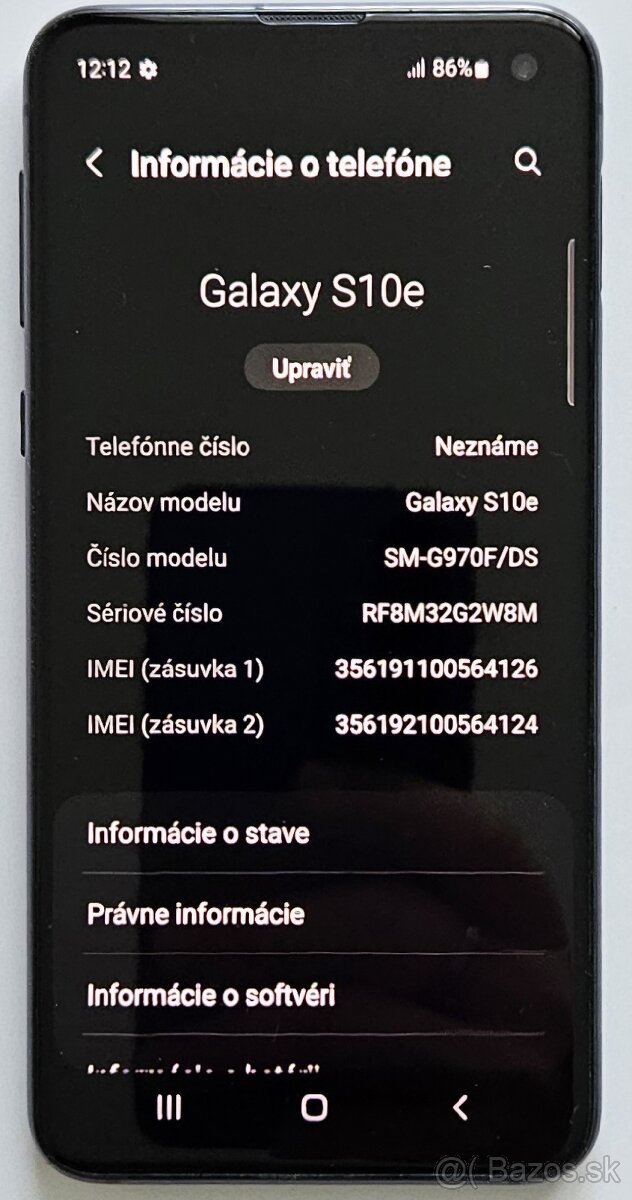 Samsung Galaxy S10e .