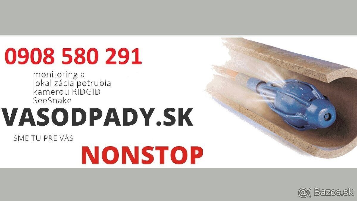 Nonstop krtkovanie, prebíjanie, čistenie potrubí a odpadov