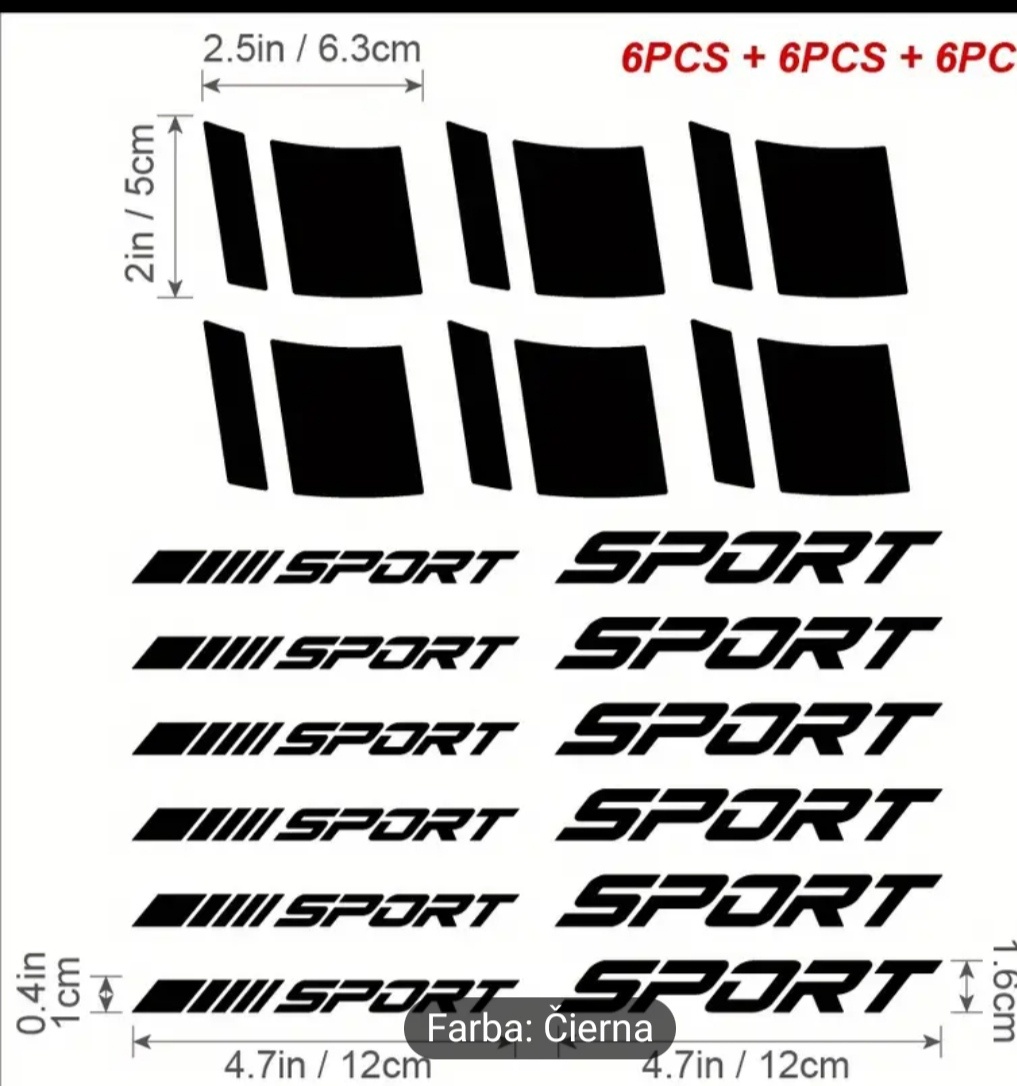 18 dielna nálepka čierna na auto