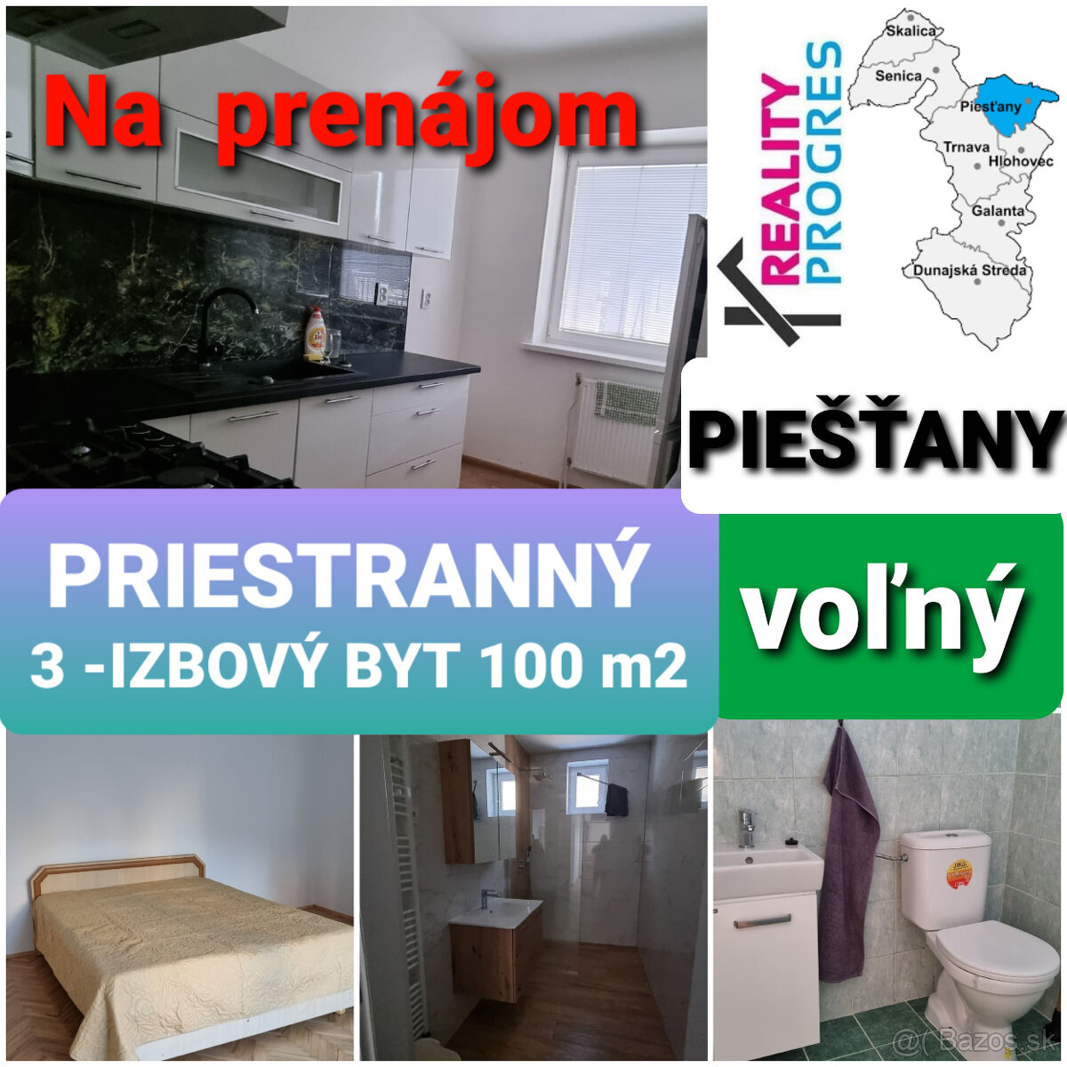 NA PRENÁJOM 3 IZBOVÝ BYT 100 m2 V RODINNOM DOME FLOREÁT