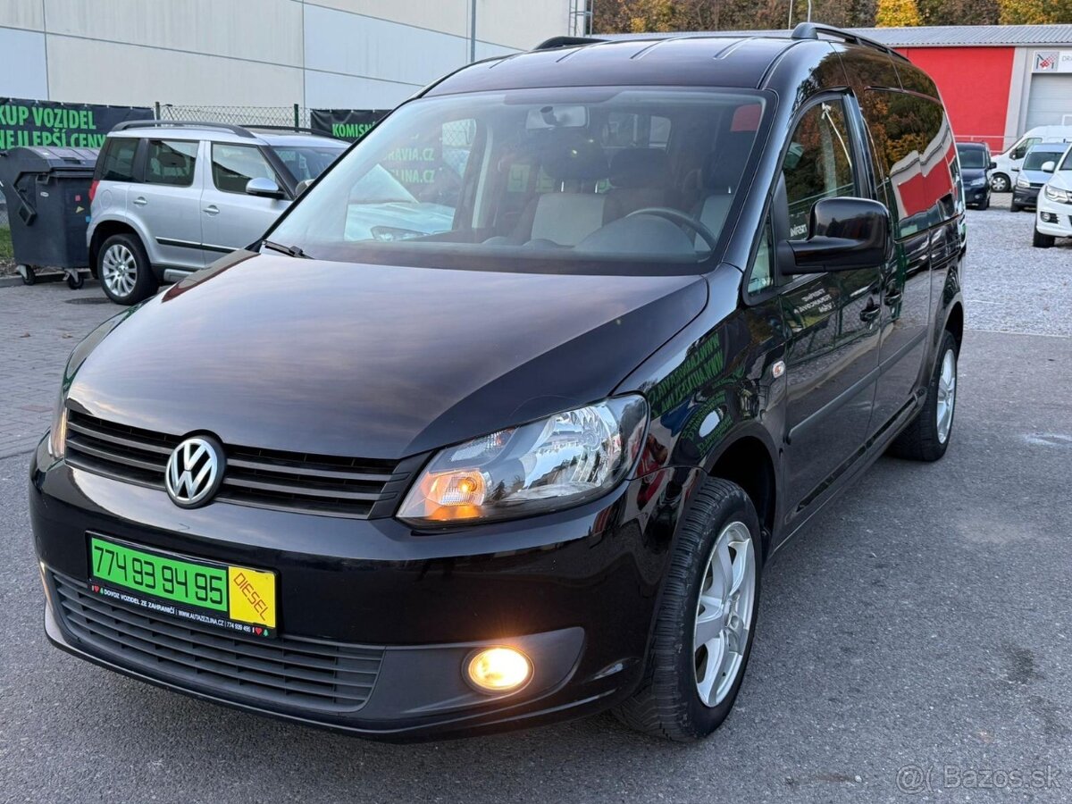 ► VW CADDY MAXI 2,0 TDI - 103 KW, 7 MÍST, PARK. SENZORY ◄