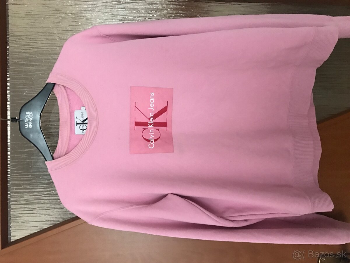 CALVIN KLEIN originál baby pink damska mikinka L