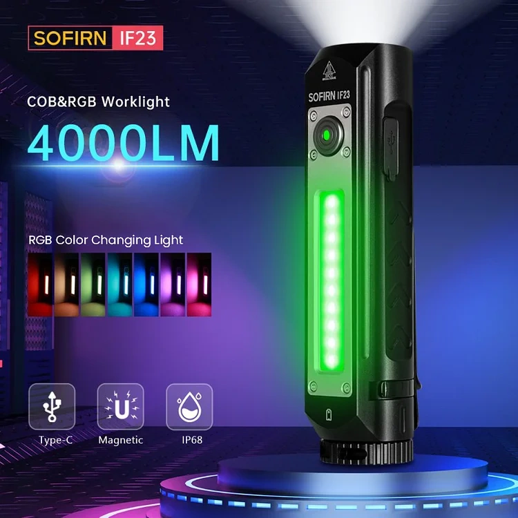 Sofirn IF23 EDC RGB baterka lampáš 4000 lm 18650/21700