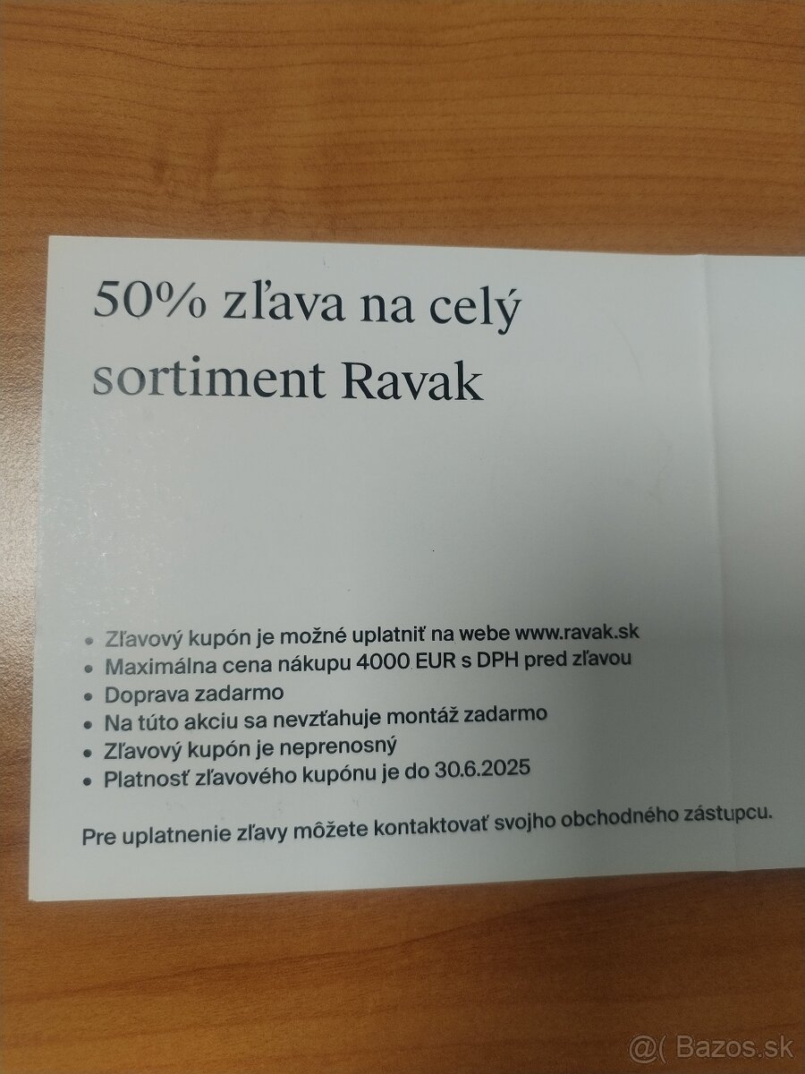 VOUCHER ZĽAVOVÝ KUPÓN NA RAVAK