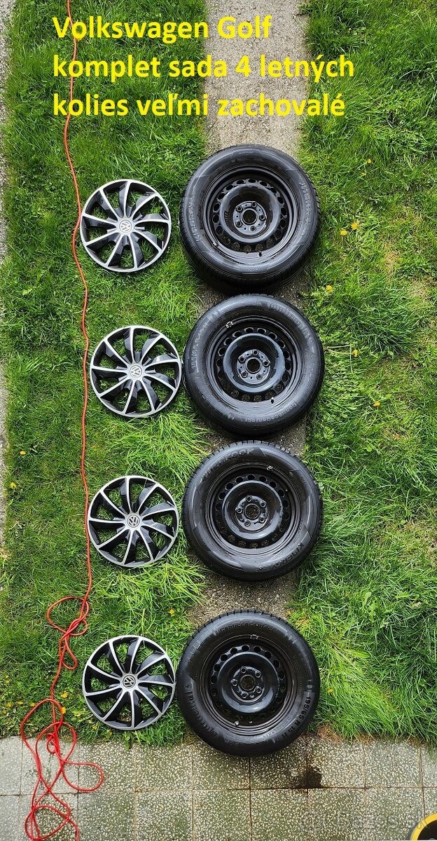 ✔Lacno sada kolies z VW Golf s letnými pneu, veľmi zachovalé