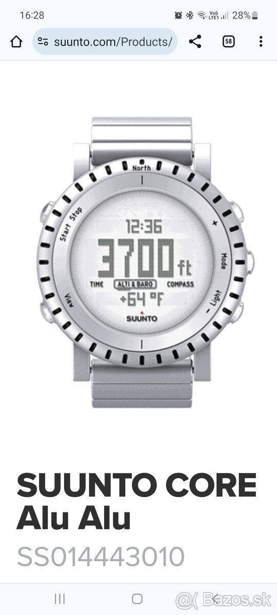 Suunto core aluminium white