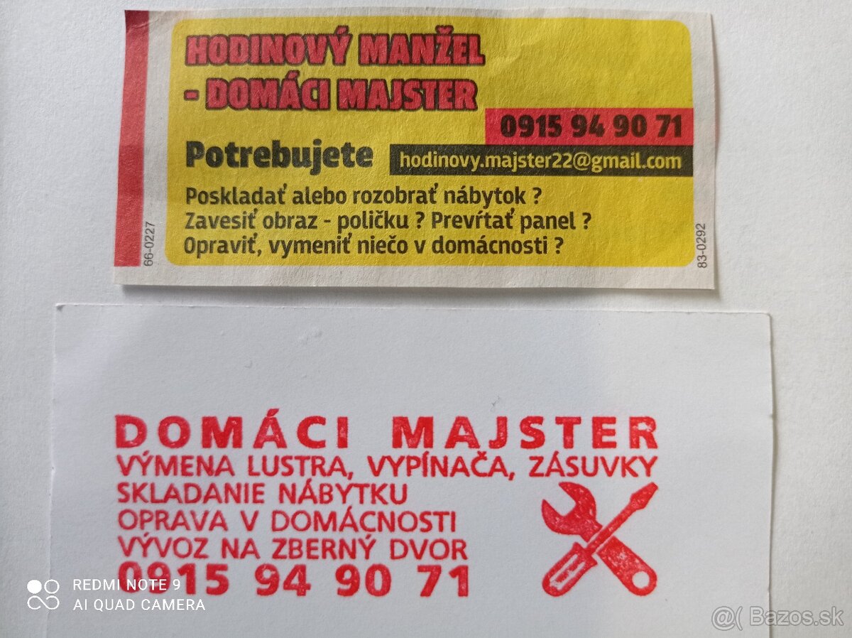 Hodinový manžel, domáci majster, majster na zavolanie, domác