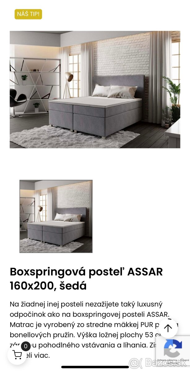 Nová zabalená posteľ Boxspring 160x200cm