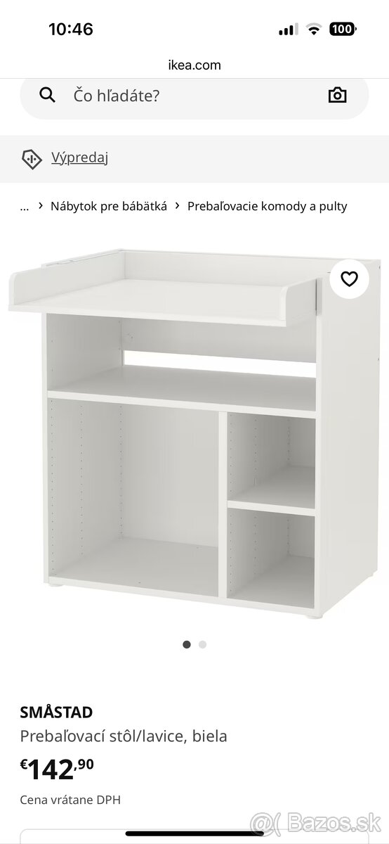 Prebaľovací pult Ikea