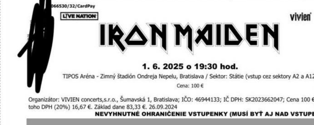 IRON MAIDEN BRATISLAVA 2025