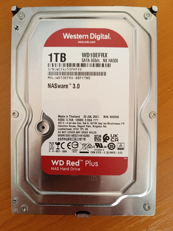 Predám nový 3,5 palc. HDD, WD Red Plus 1TB