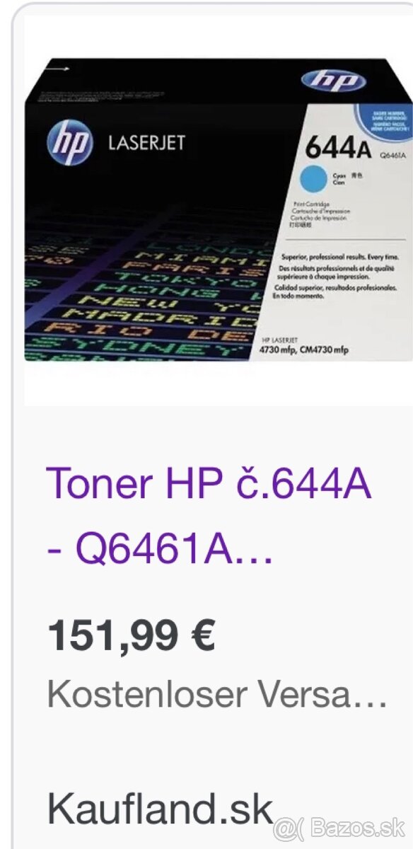 HP 644A Cyan a HP 644A Black